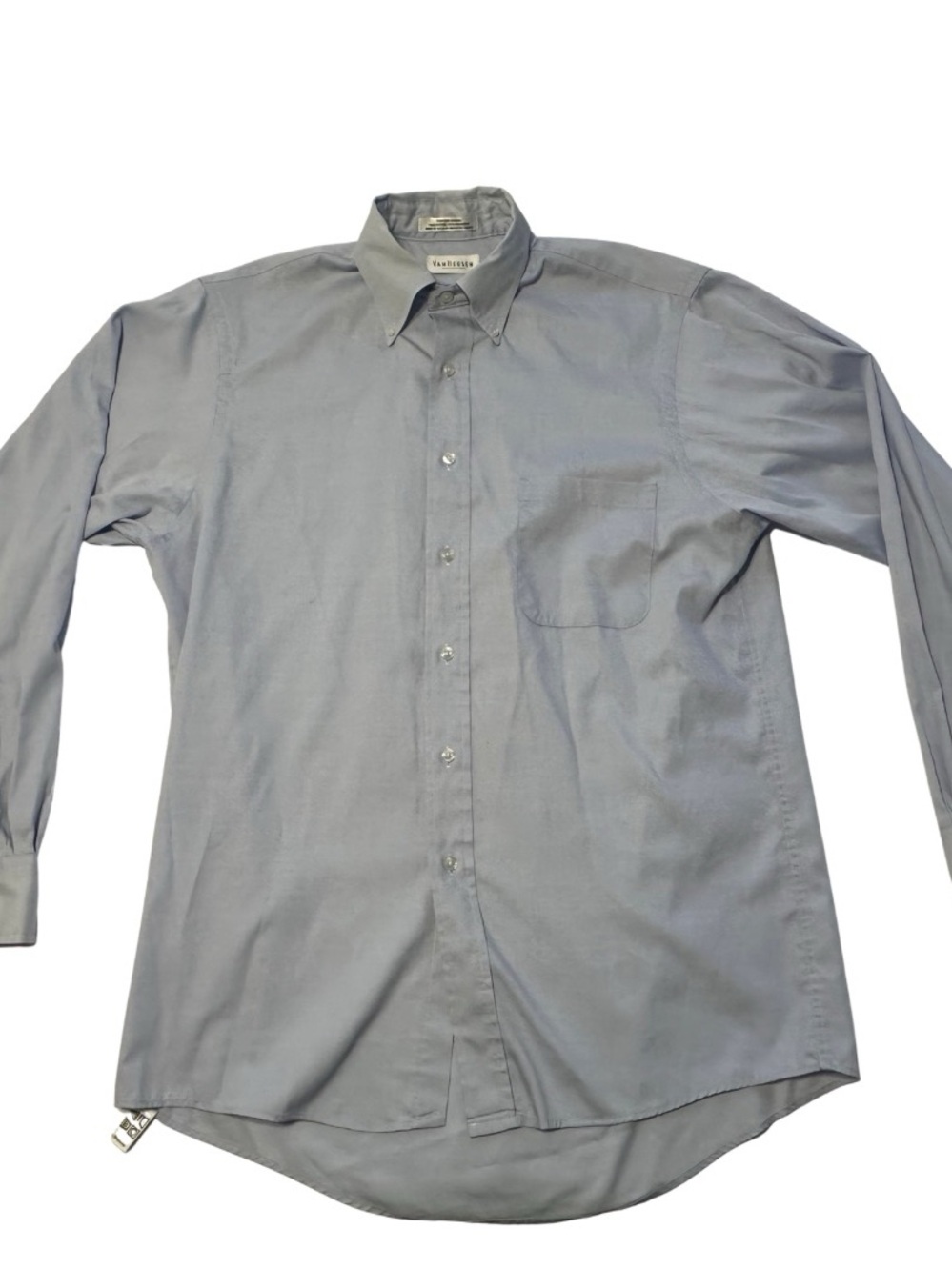 Vintage Van Heusen Made in USA Pinpoint Oxford Dress Shirt Blue Mens 15.5 34/35
